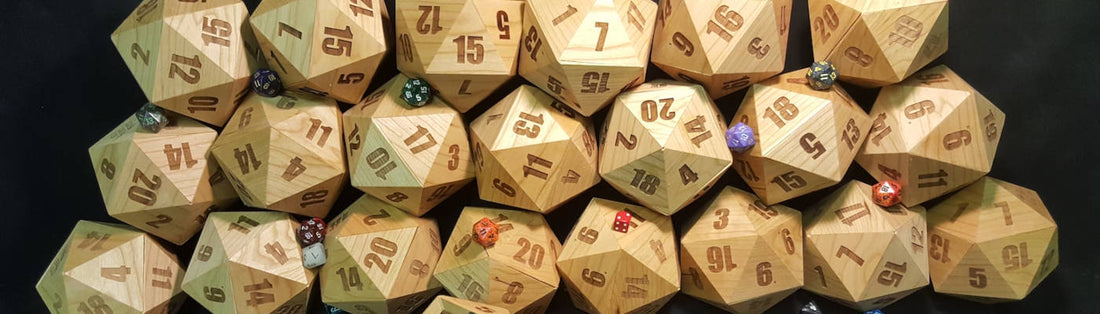 Wooden d20 dnd dice