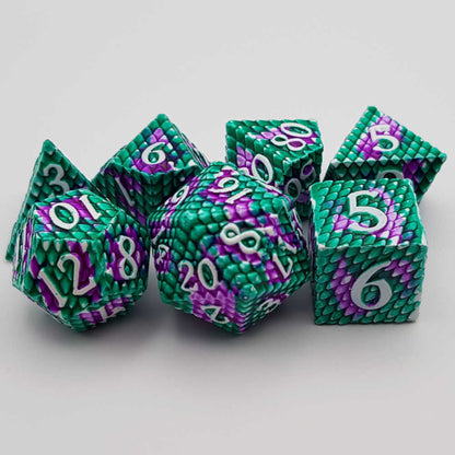 Acid dragonscale dice set