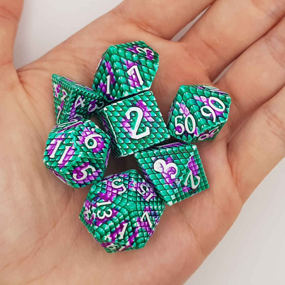 Acid dragonscale dice set