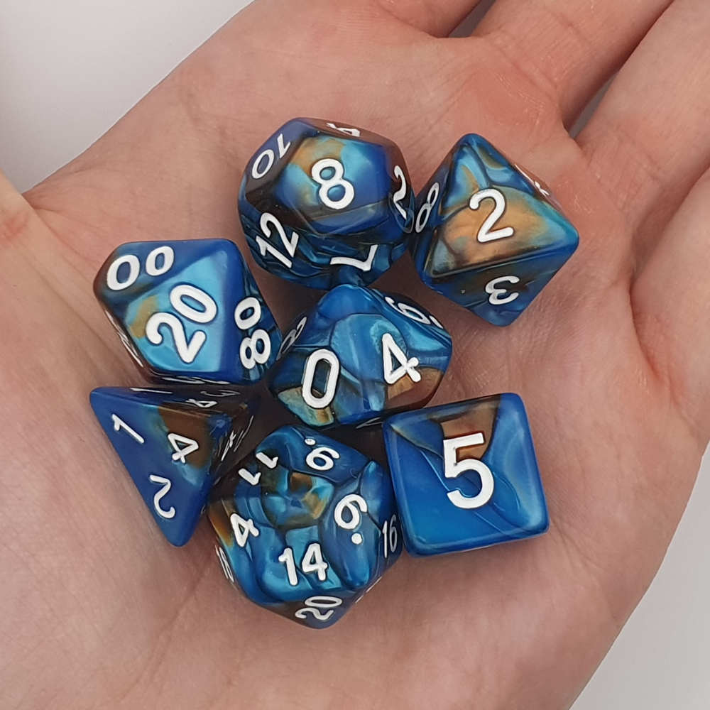 Azure Whirl Dice Set