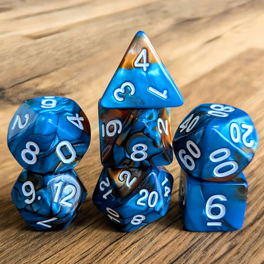 Azure Whirl Dice Set