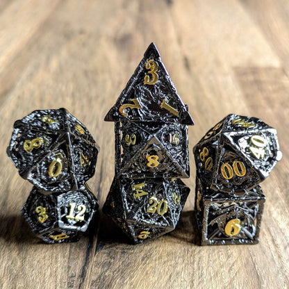 Black Gold Draconic Guardian Dice Set