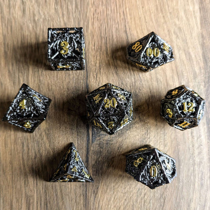 Black Gold Draconic Guardian Dice Set