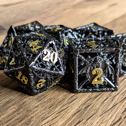 Black Gold Draconic Guardian Dice Set