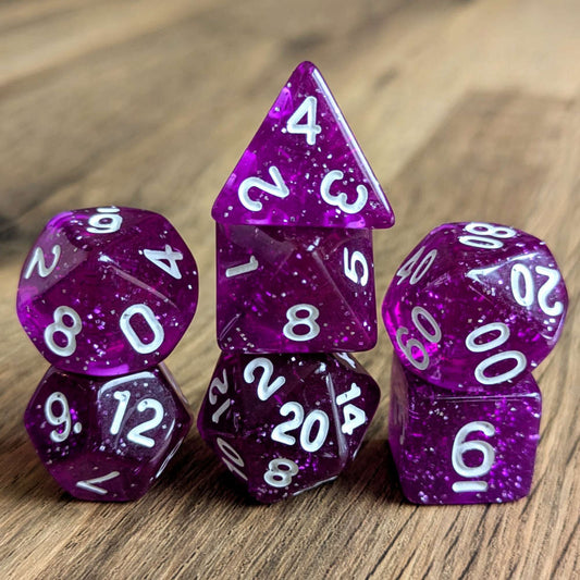 Blazing Amethyst Dice Set