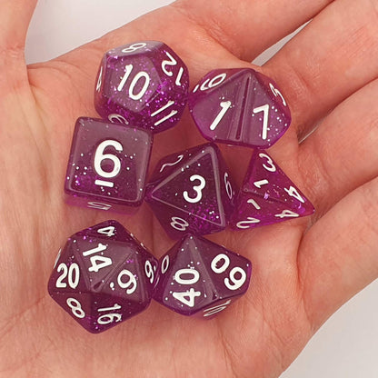 Blazing Amethyst Dice Set