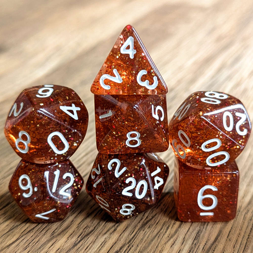 Blazing Ruby Dice Set