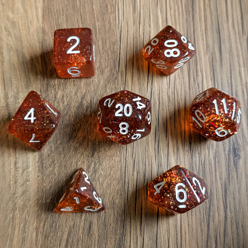 Blazing Ruby Dice Set