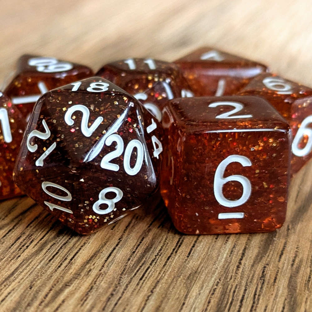 Blazing Ruby Dice Set