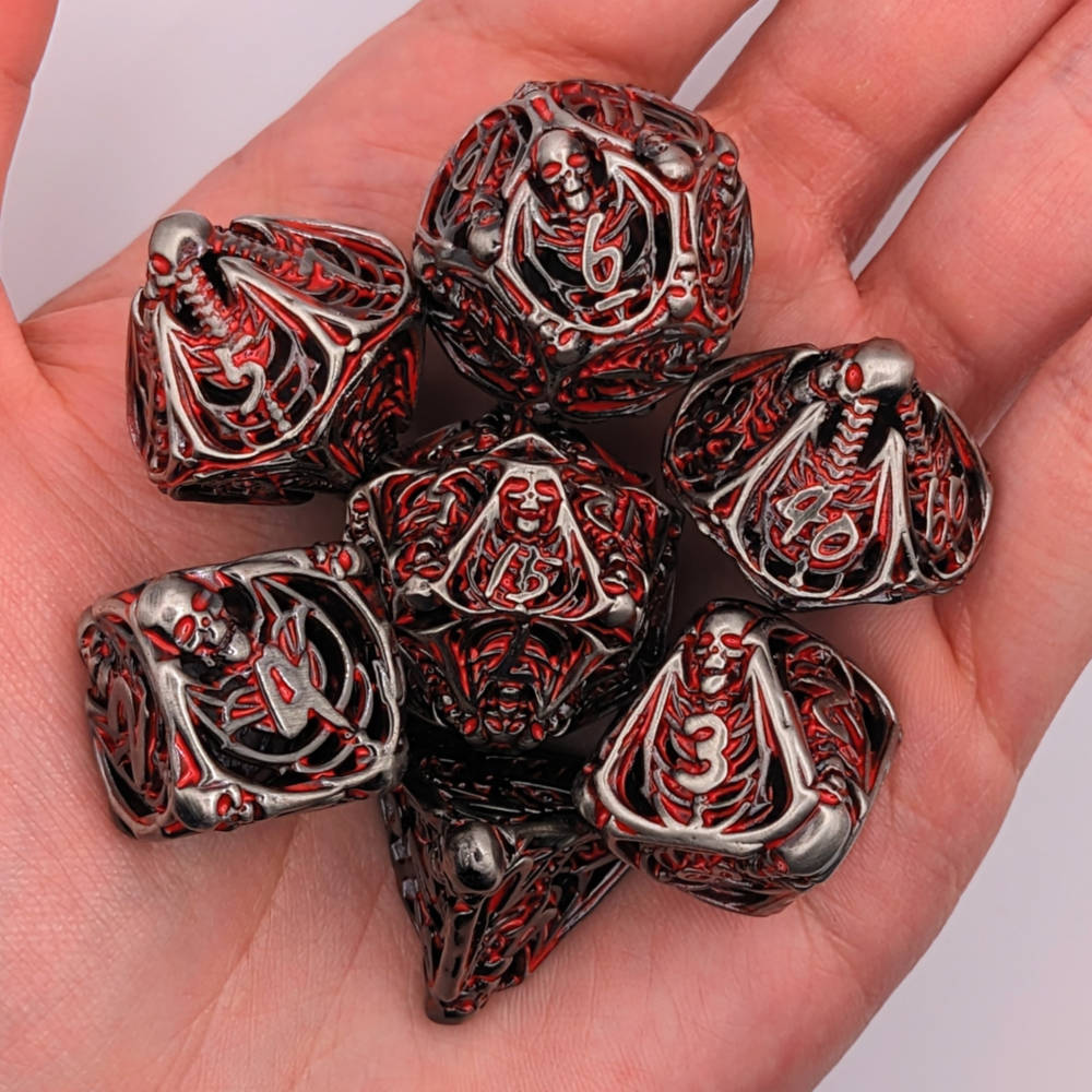 Blood Red Skull Macabre Dice Set