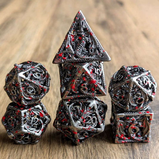 Blood Silver Hollow Dragon Dice