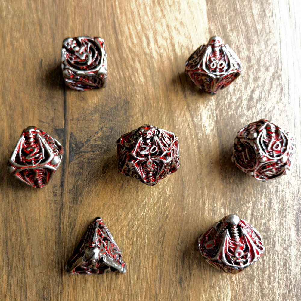 Blood Red Skull Macabre Dice Set