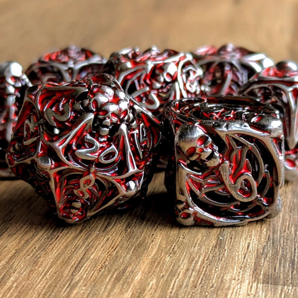 Blood Red Skull Macabre Dice Set