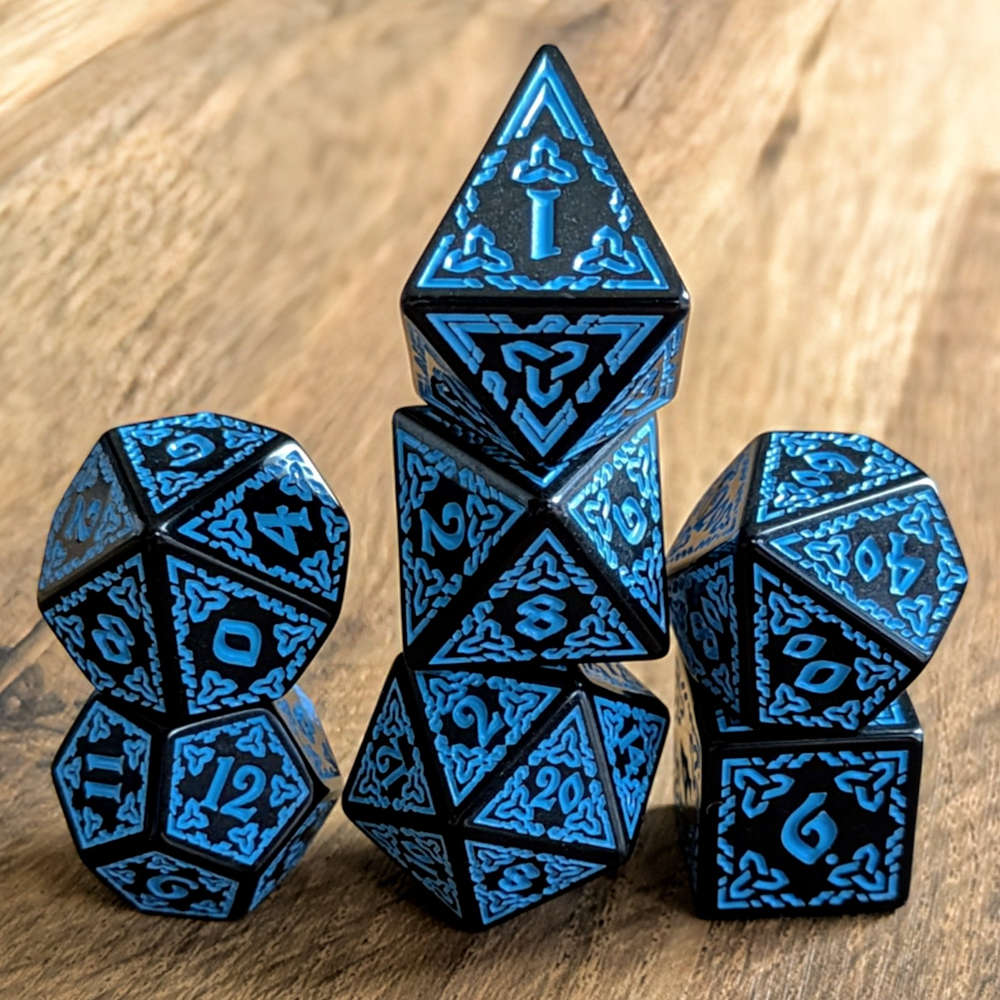 Blue Celtic Knot Dice Set