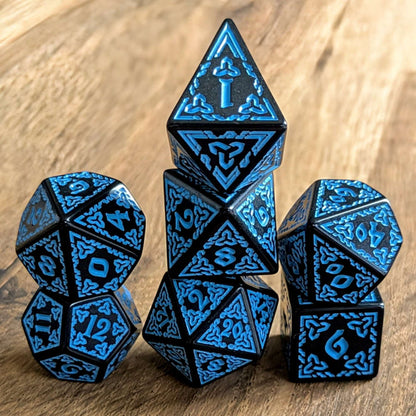 Blue Celtic Knot Dice Set