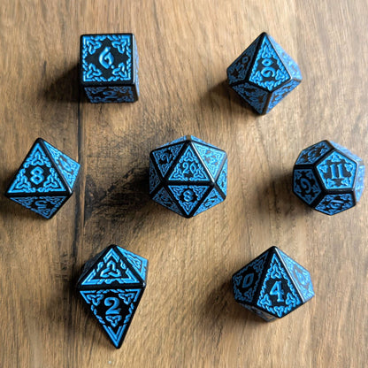 Blue Celtic Knot Dice Set