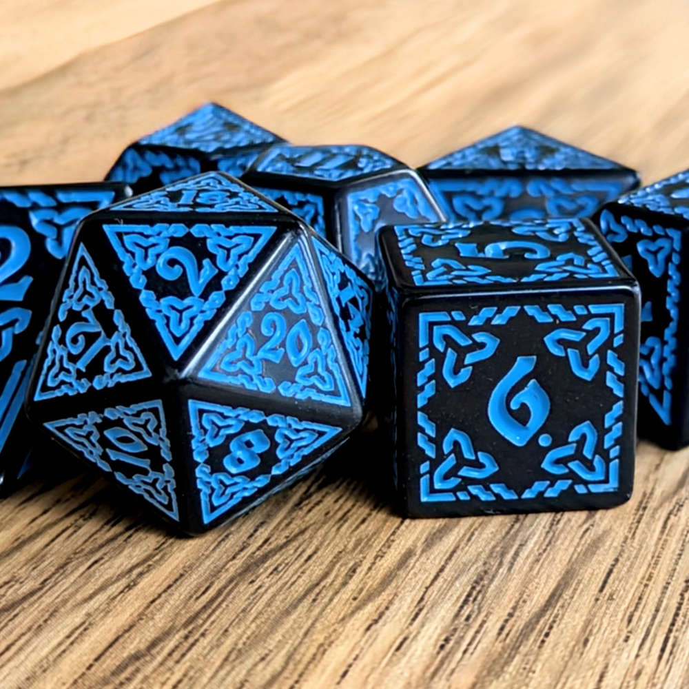 Blue Celtic Knot Dice Set