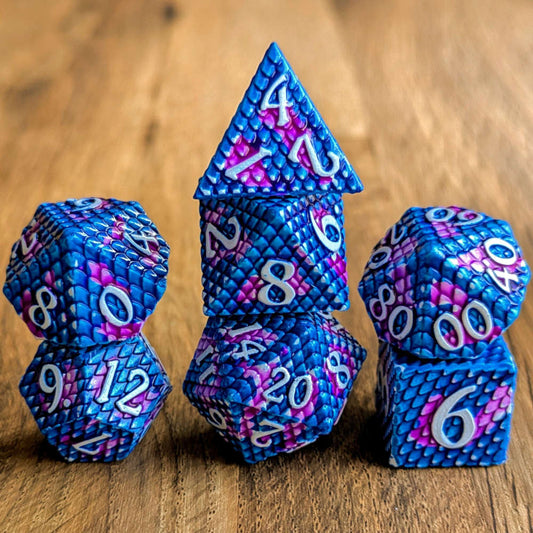 Blue Galaxy Dragonscale Dice