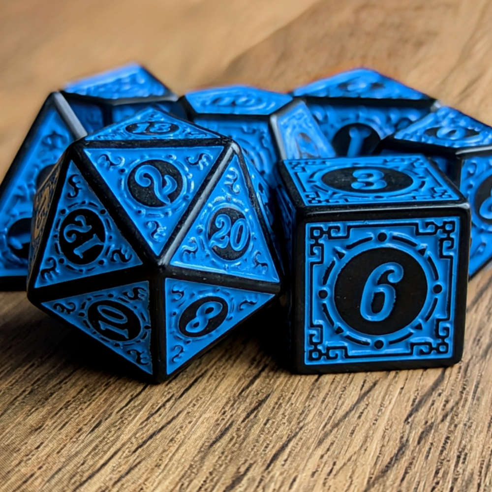 Blue Runic Dice Set