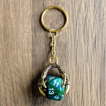 Dragon Claw D20 Keyring