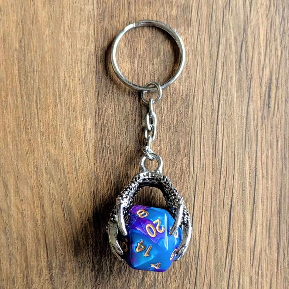 Dragon Claw D20 Keyring