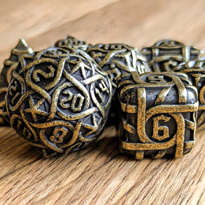 Brass Labyrinthine Dice Set