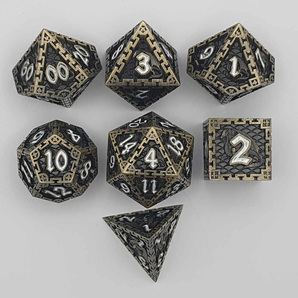 Bronze dragon dice set
