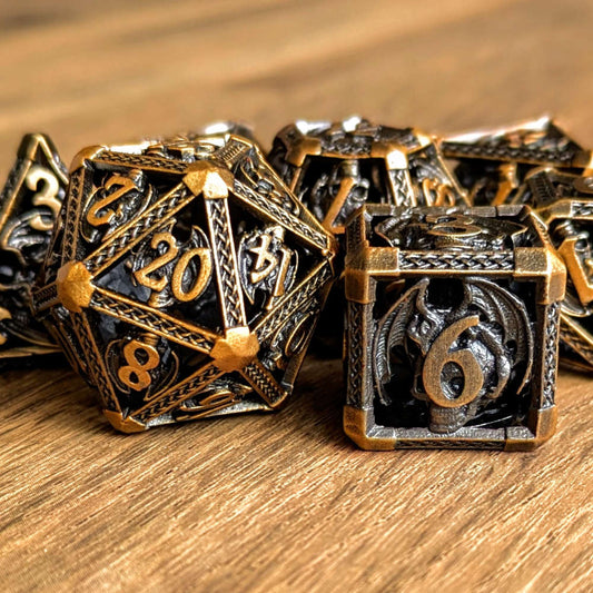 Bronze Infernal Skull Dice Set