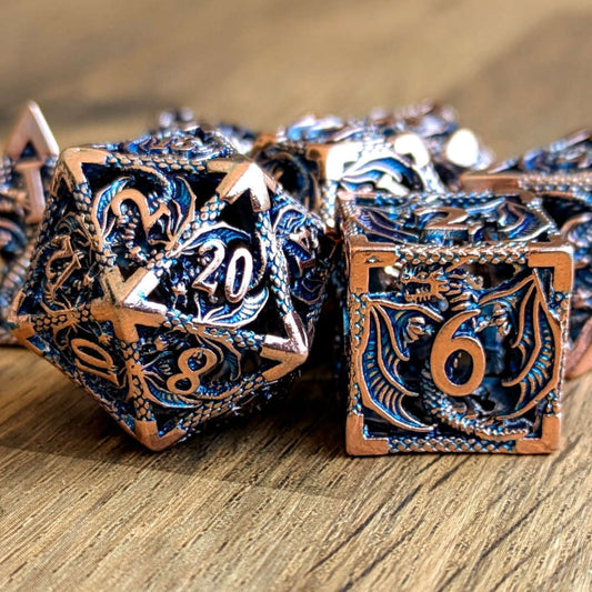 Copper Blue Dragon Hollow Dice