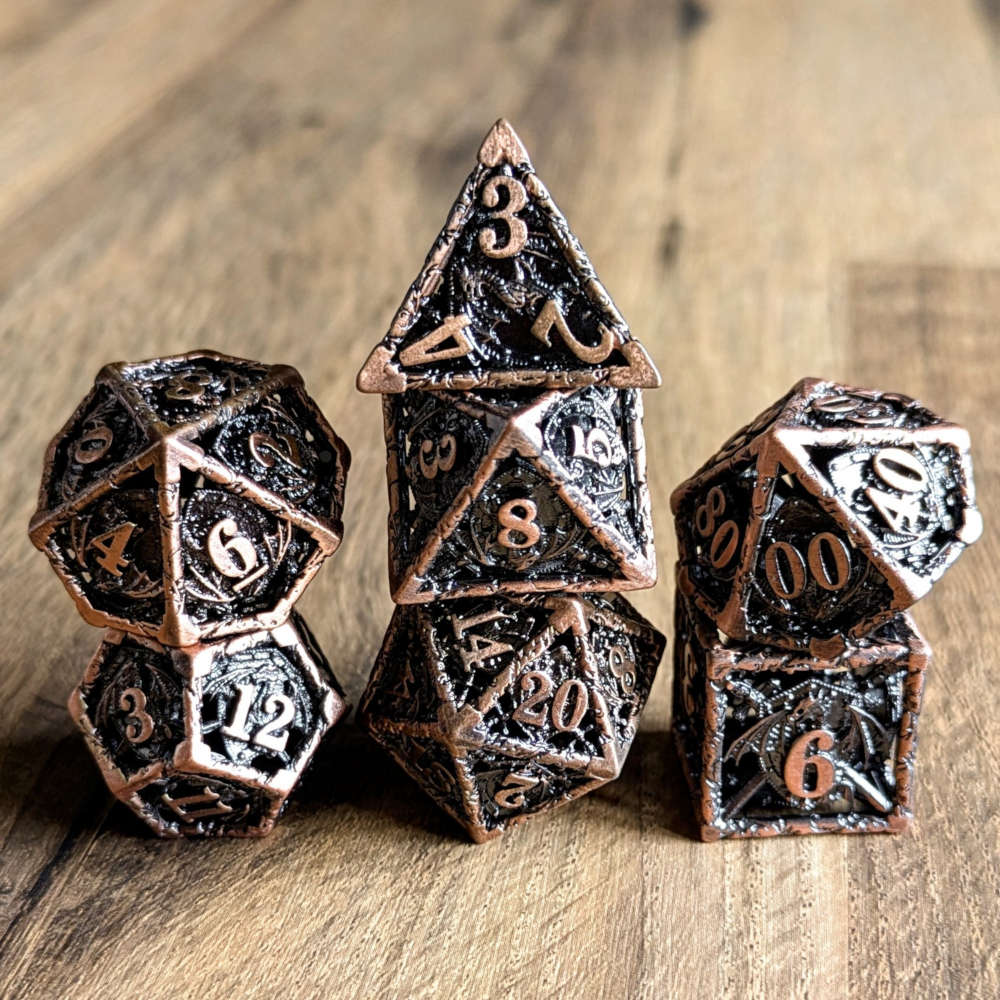 Copper Draconic Guardian Dice Set