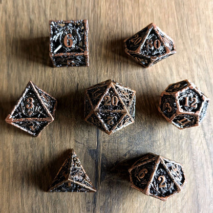 Copper Draconic Guardian Dice Set