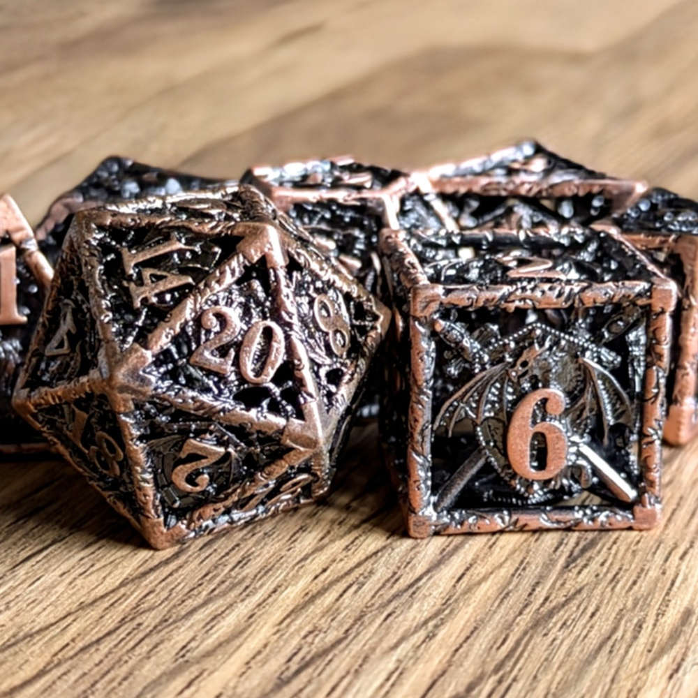 Copper Draconic Guardian Dice Set