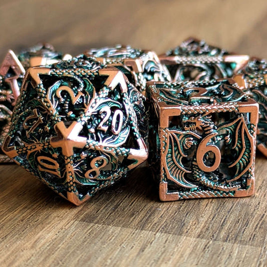 Copper Green Dragon Hollow Dice