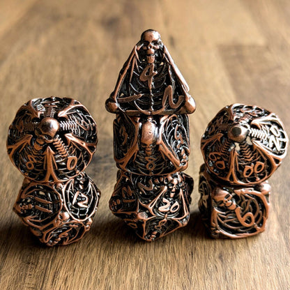 Copper Skull Macabre Dice Set