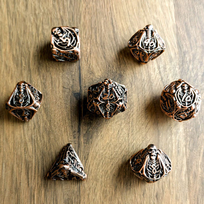 Copper Skull Macabre Dice Set