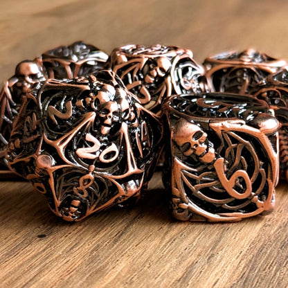 Copper Skull Macabre Dice Set