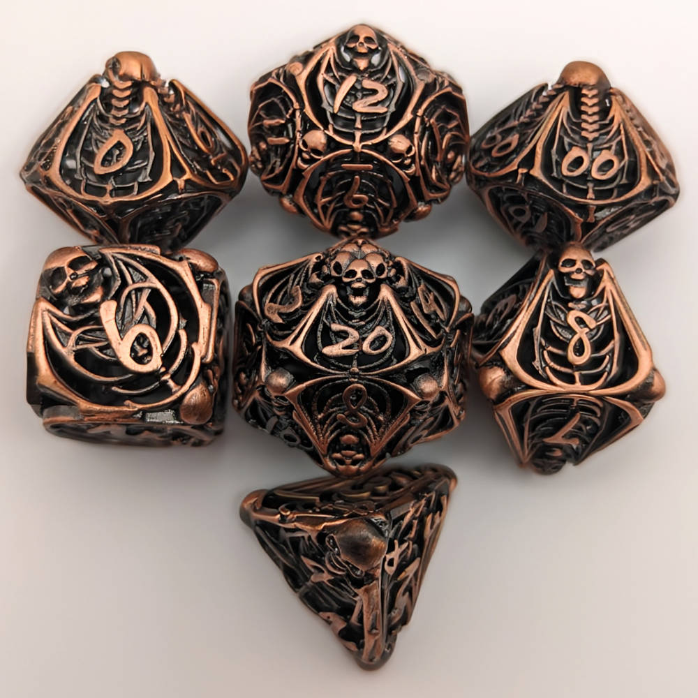 Coper Skull Macabre Dice