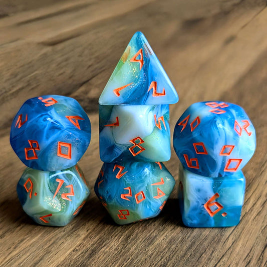 Coral Crest Dice Set