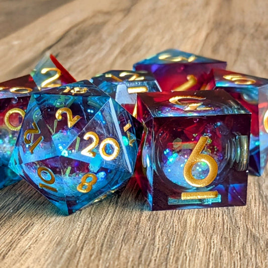 Crimson Cascade Liquid Core Dice