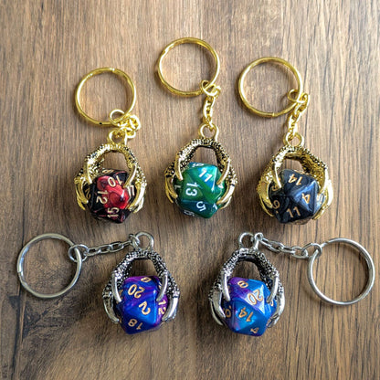 Dragon Claw D20 Keyrings