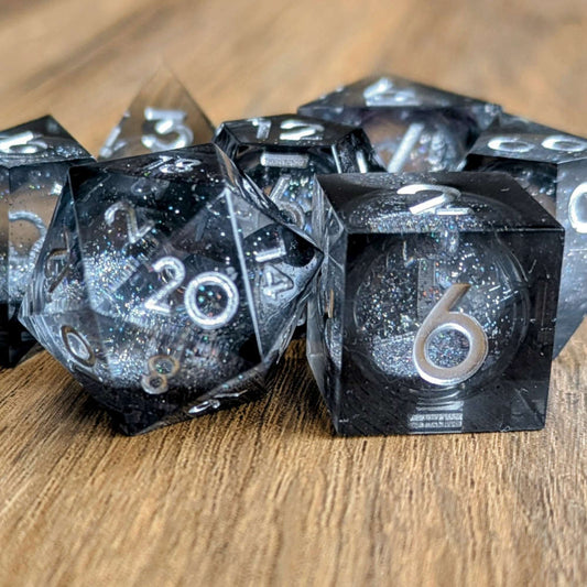 Ebony Glimmer Liquid Core Dice