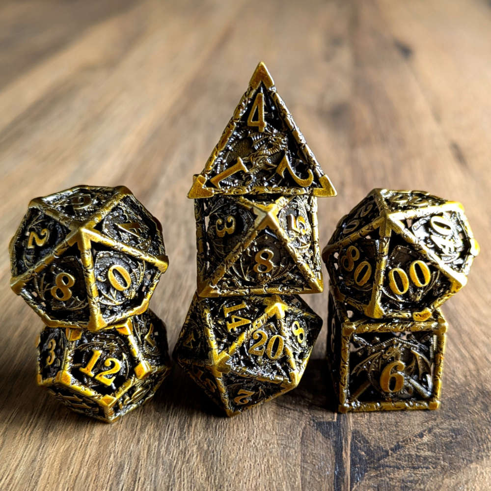 Gold Draconic Guardian Dice Set