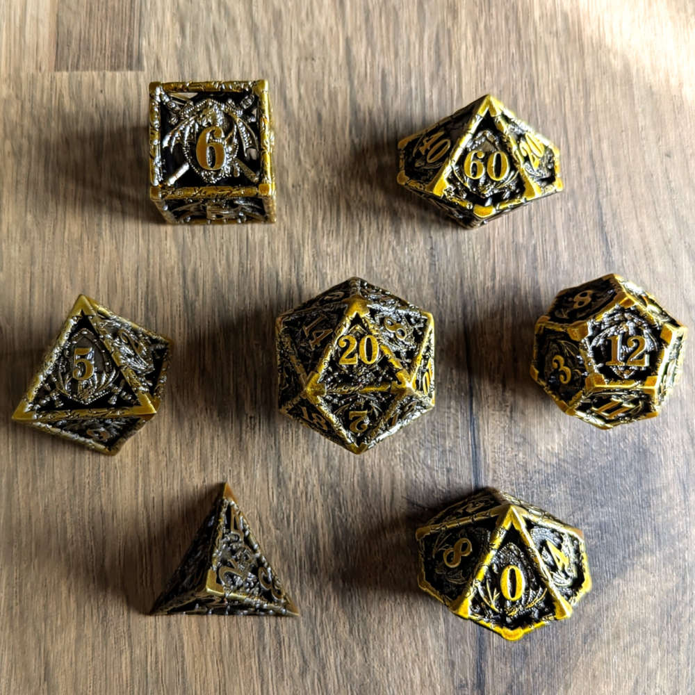 Gold Draconic Guardian Dice Set