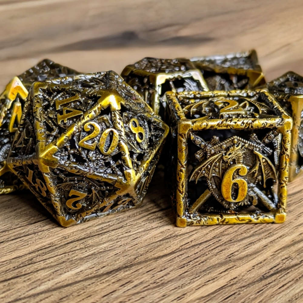 Gold Draconic Guardian Dice Set