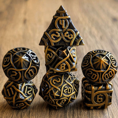 Gold Labyrinthine Dice Set