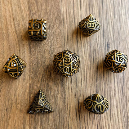 Gold Labyrinthine Dice Set