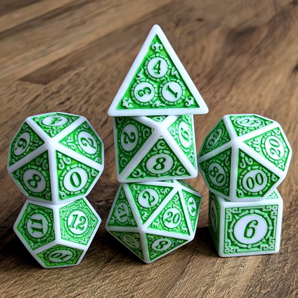 Green Mage's Weave Dice Set