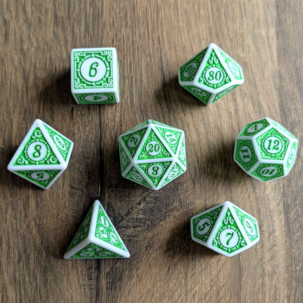 Green Mage's Weave Dice Set