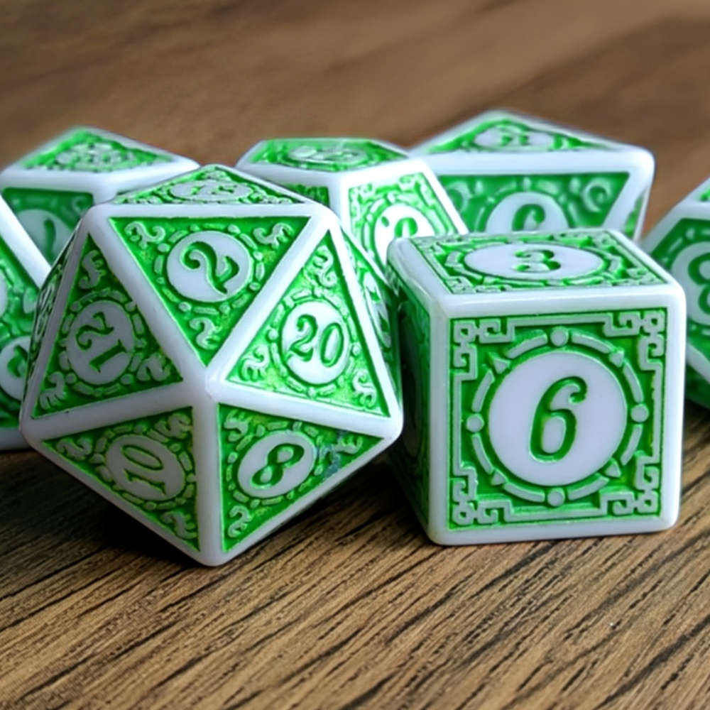 Green Mage's Weave Dice Set