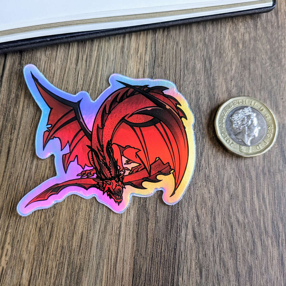 Red Holographic Dragon Stickers